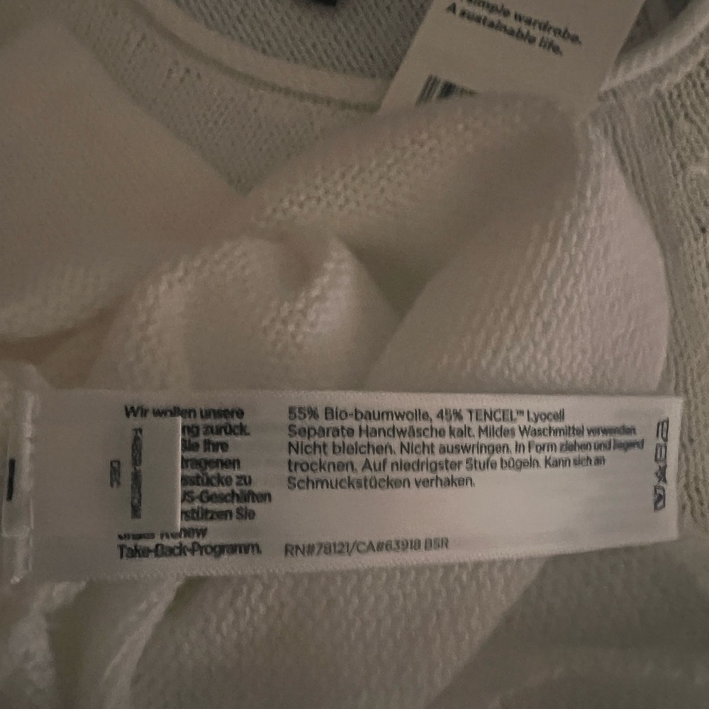 NWT $198 Eileen Fisher White Raglan Sleeve Sweater Size XXS Cotton - Picture 8 of 11